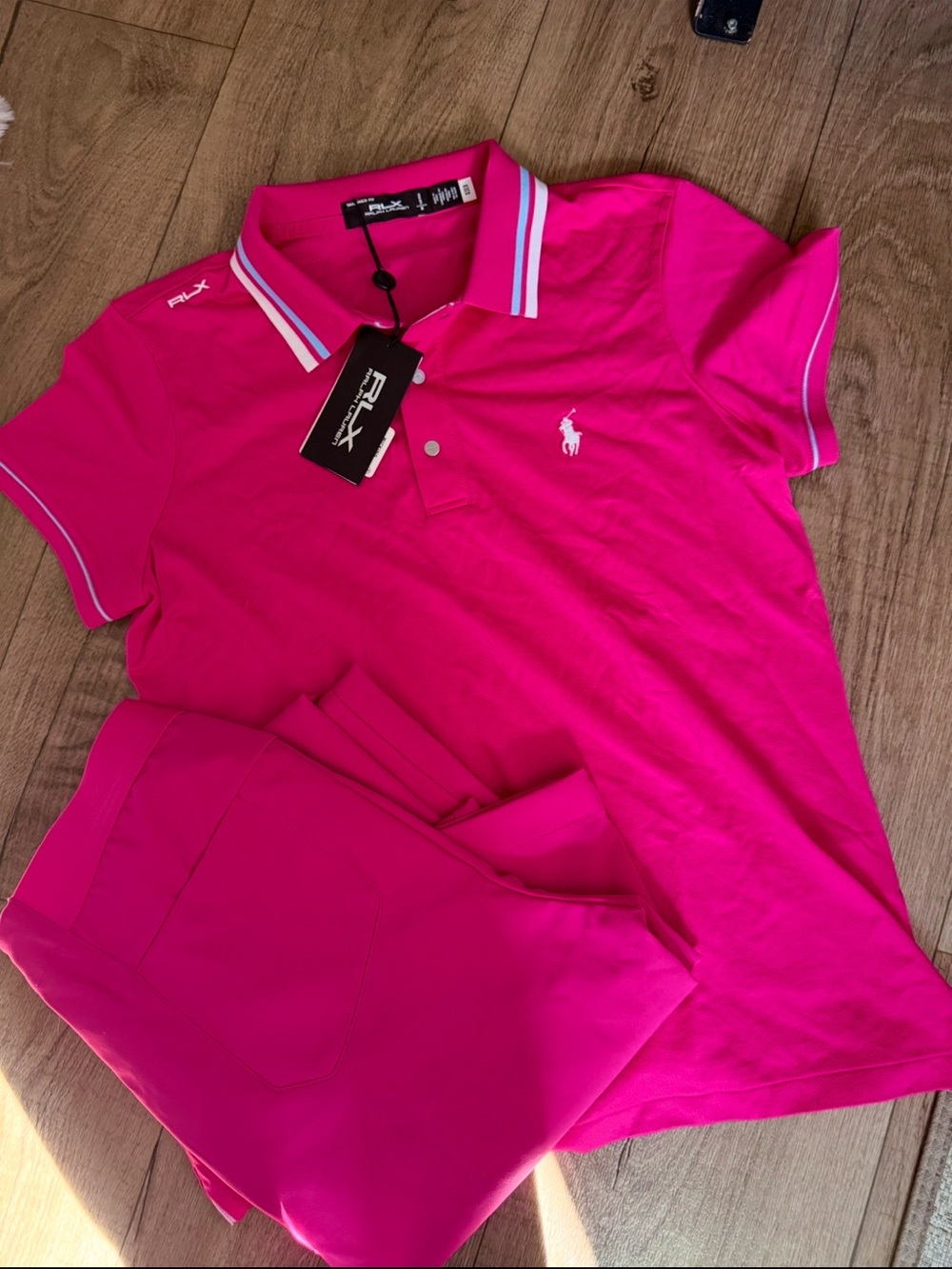 Ralph Lauren Hot Pink RLX Polo with White Pony pants r a 4 shirts a m
